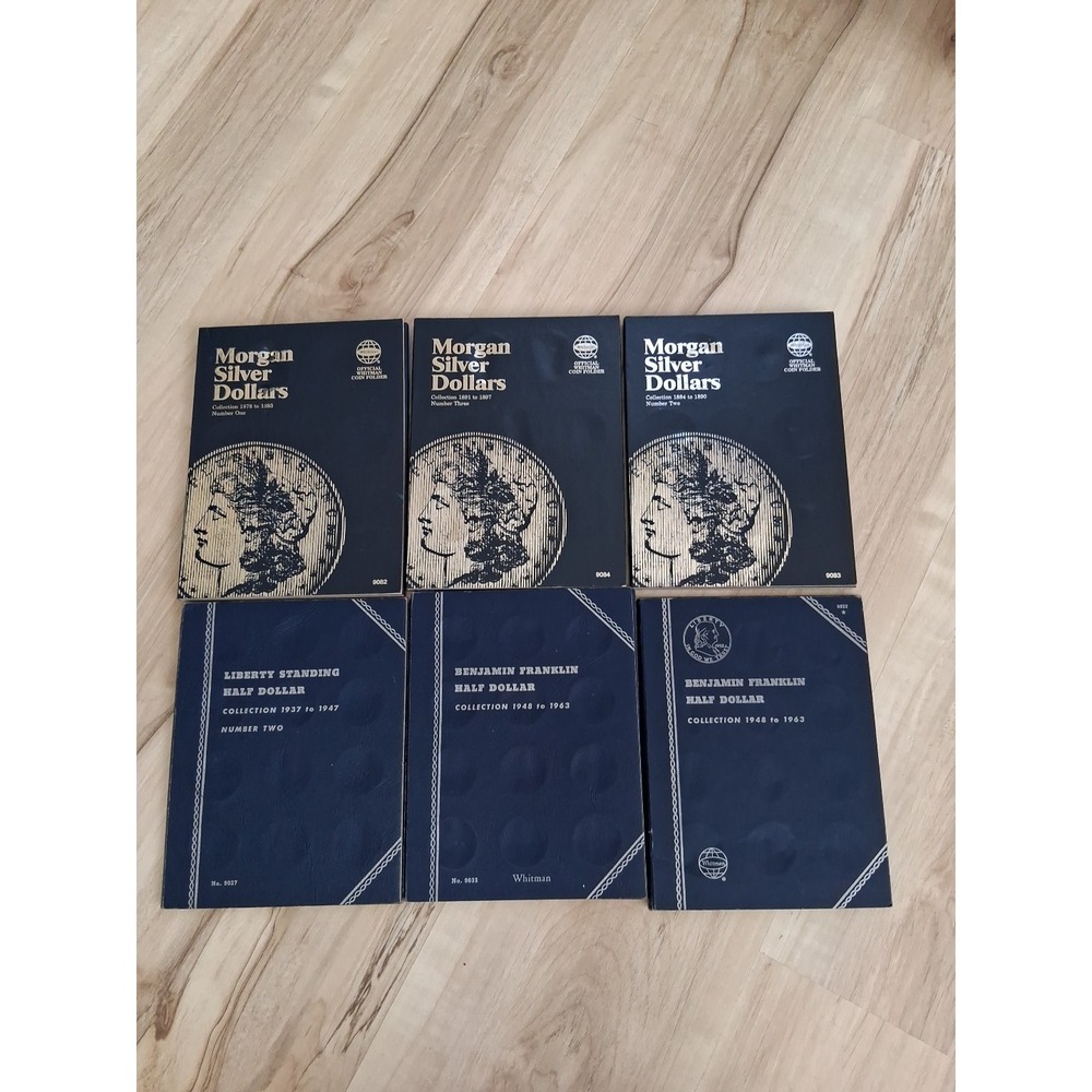 Set of 6 - Whitman Morgan Silver Dollars Coin Folders . No Coins